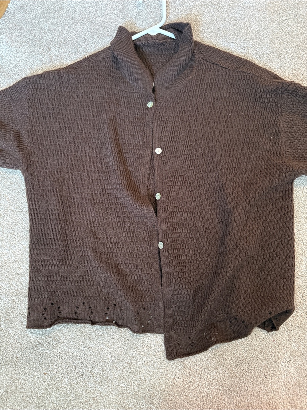 Women's Brown Knit Button-Front Cardigan Sweater